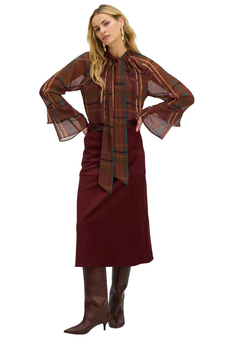 Valentina Blouse (Brown Plaid)