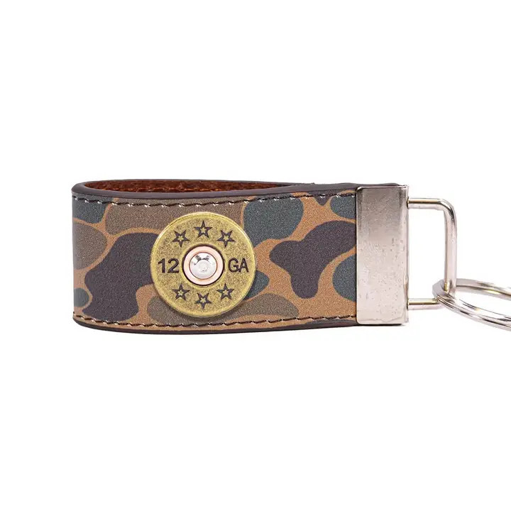Leather Shotgun Shell Key Chain (Camo)