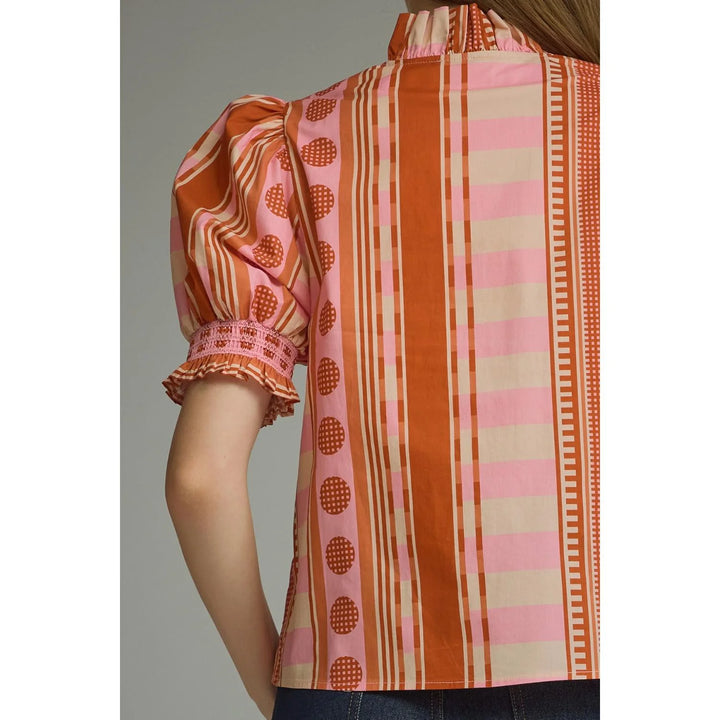 Rosette Top (Rust Pink)