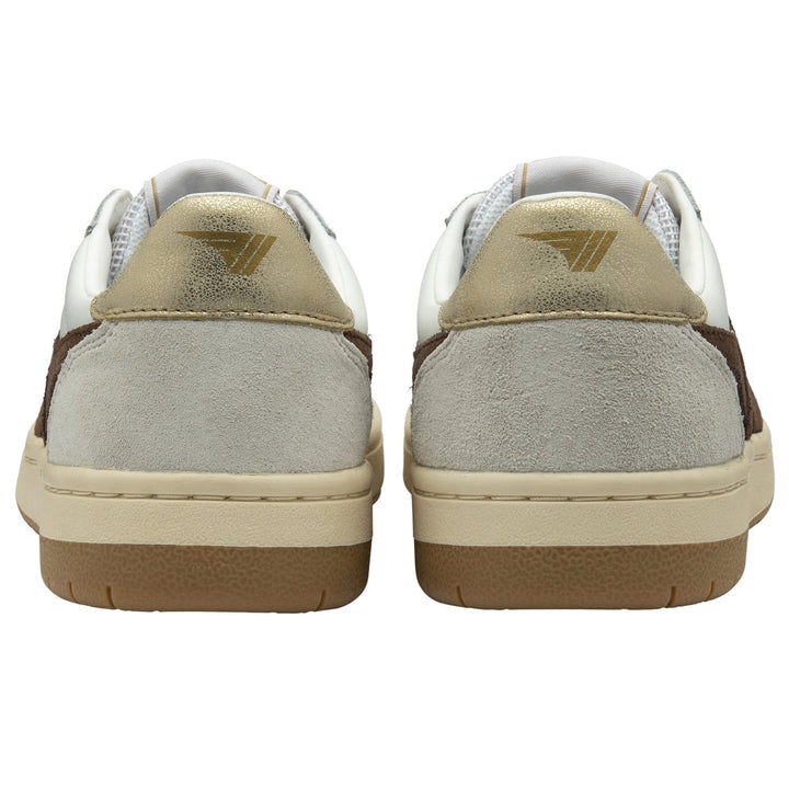 Hawk Sneakers (White/Dark Brown/Gold)