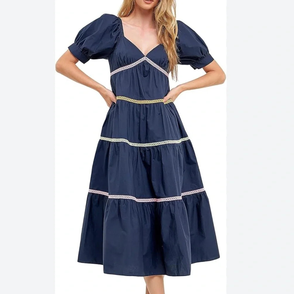 Midi Dress (Navy Multi)