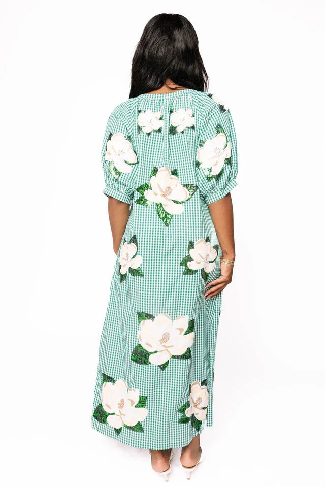 Magnolia Dress (Green/White Gingham)