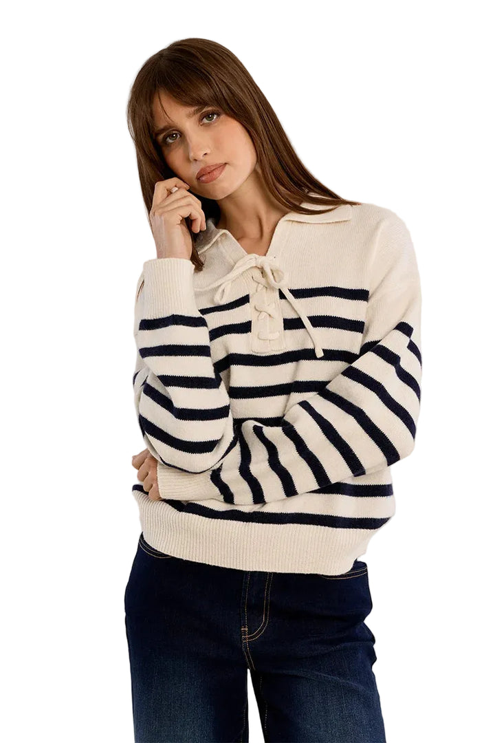 Sweater (Off White/Navy)