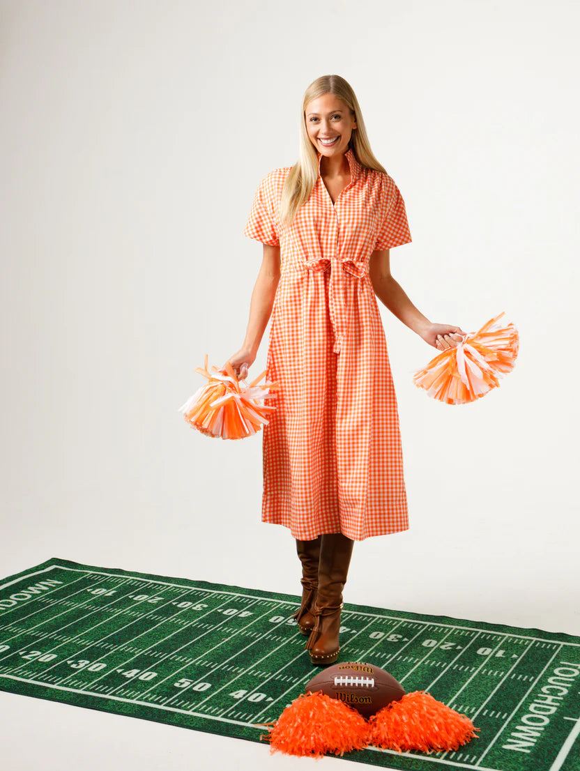 Bria Dress (Orange and White Gingham)