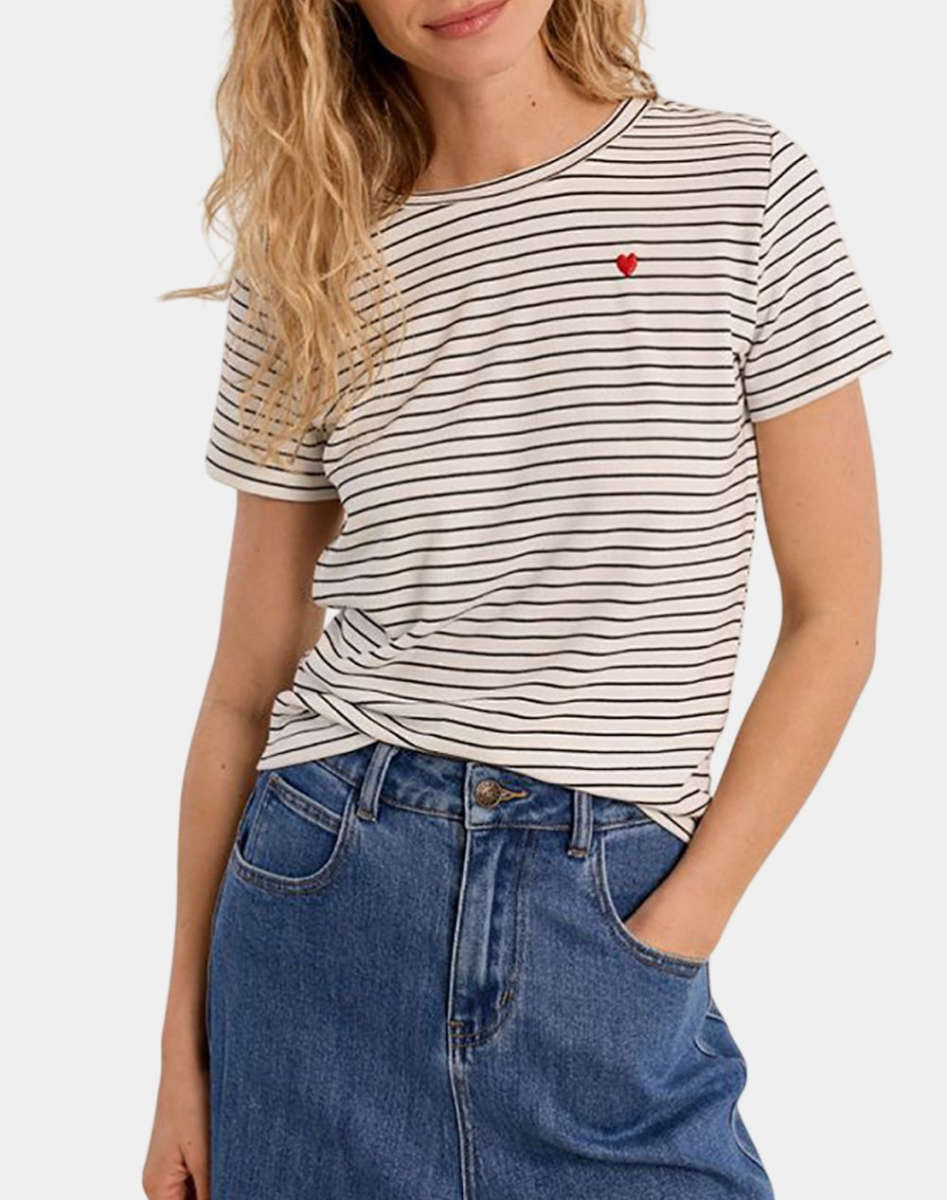 Knitted Tee (Off White/Black)