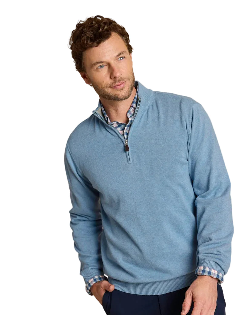 Whitehaven Heather Quarter Zip  (Heather Nautical Blue)